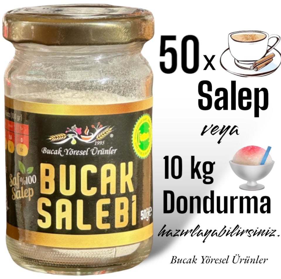 Bucak Salebi 50g %100 Doğal Salep, Saf Bucak Sahlebi ®️ Coğrafi işaretli Ürün