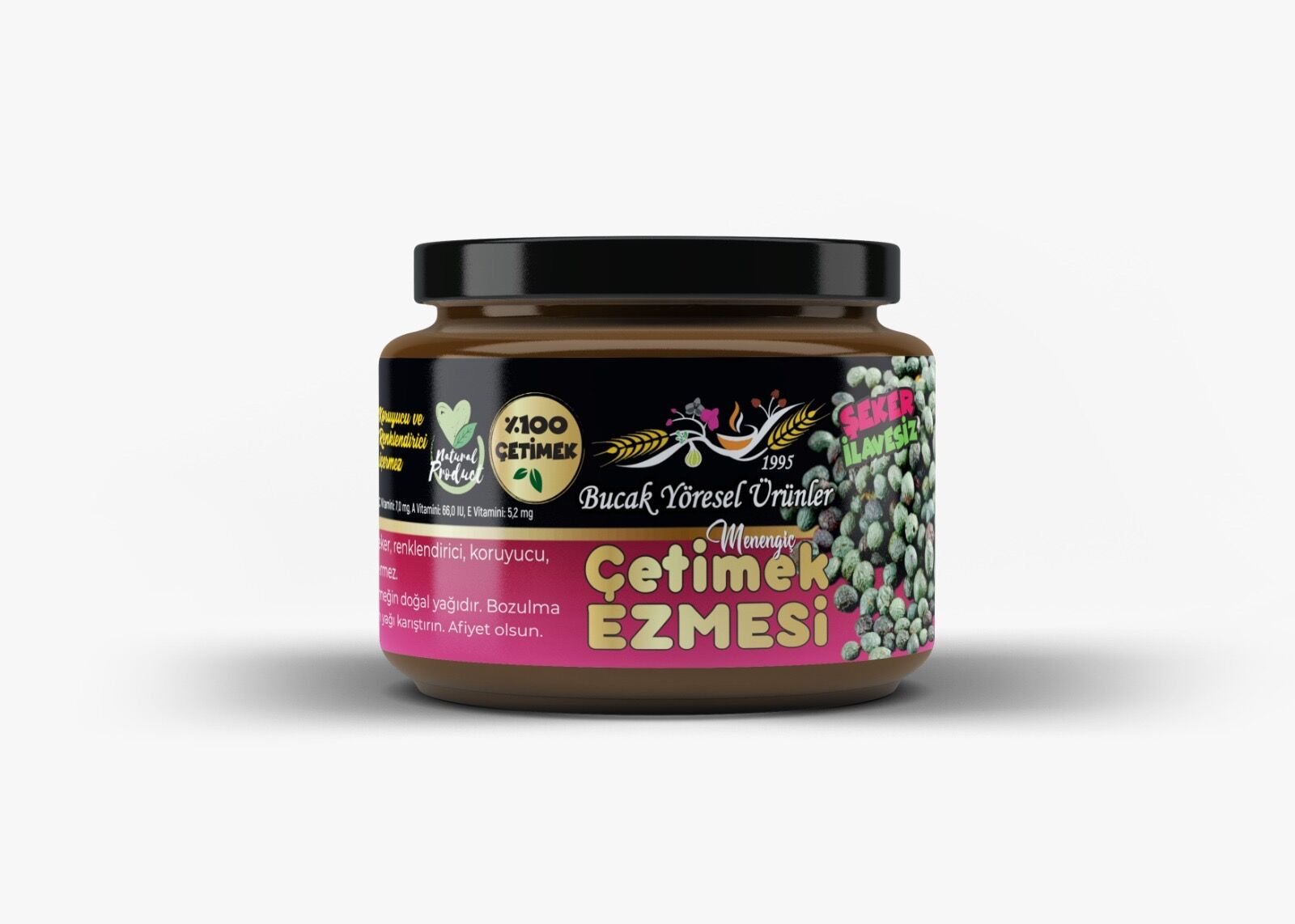 Çetimek Ezmesi 300G Katkısız, Şeker İlavesiz %100 Çetimek (Menengiç)