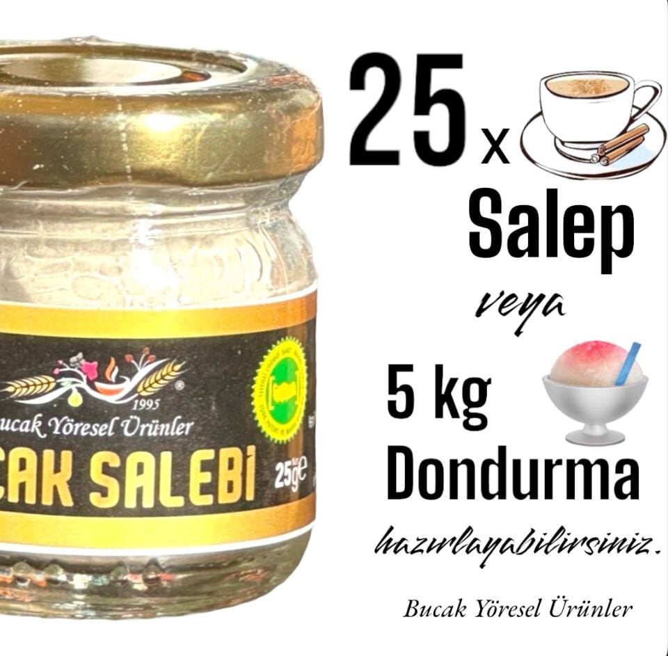 Bucak Salebi 25g, %100 Saf Salep, Doğal Bucak Sahlebi ®️ coğrafi işaretli ürün