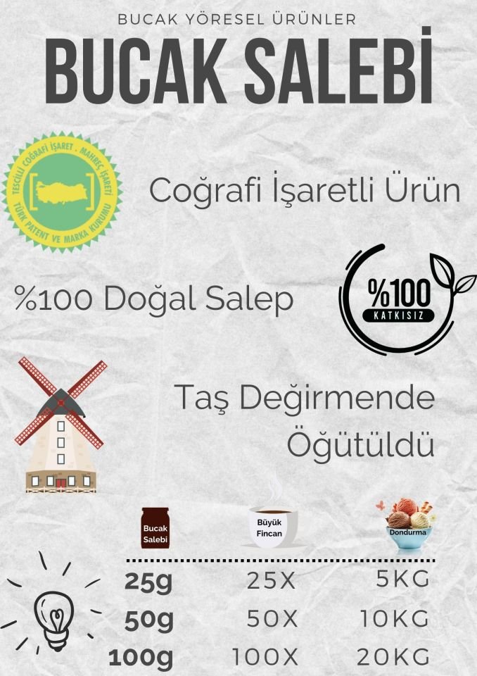 Bucak Salebi 25g, %100 Saf Salep, Doğal Bucak Sahlebi ®️ coğrafi işaretli ürün