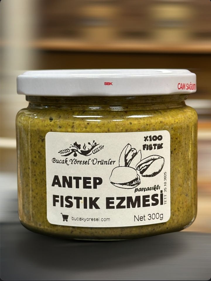 Antep Fıstık Ezmesi 300g Parçacıklı ~ Katkısız, %100 Antep Fıstık